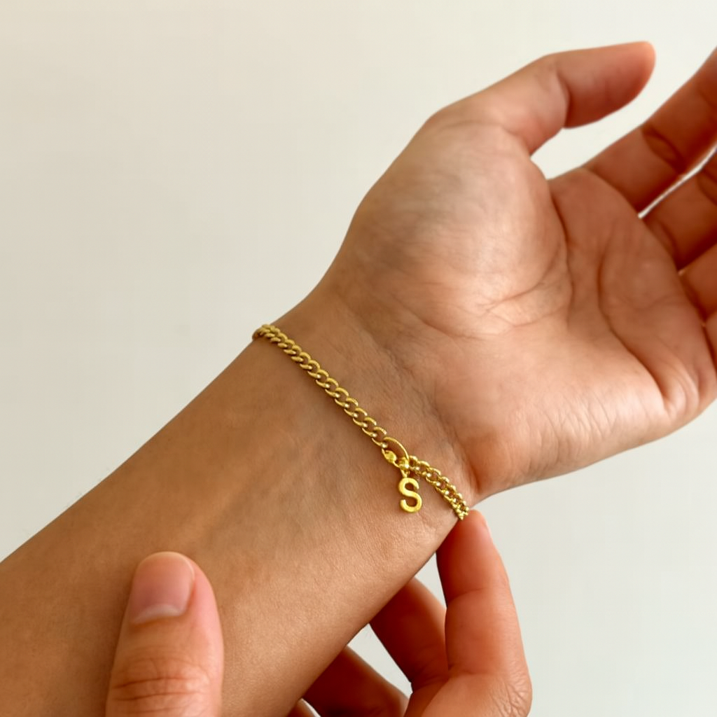 Kit de pulseras permanentes con iniciales personalizadas