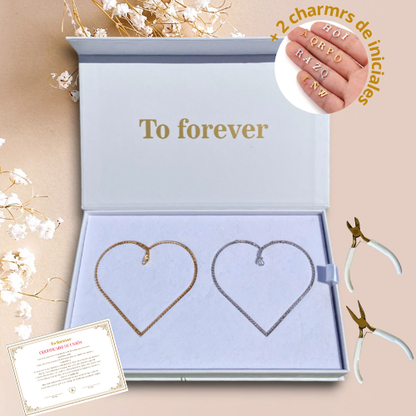 Kit de pulseras permanentes con iniciales personalizadas
