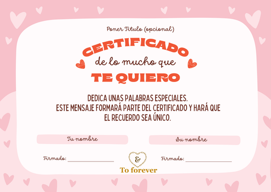 Certificado de Unión Personalizado