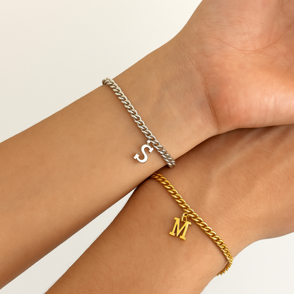 Kit de pulseras permanentes con iniciales personalizadas