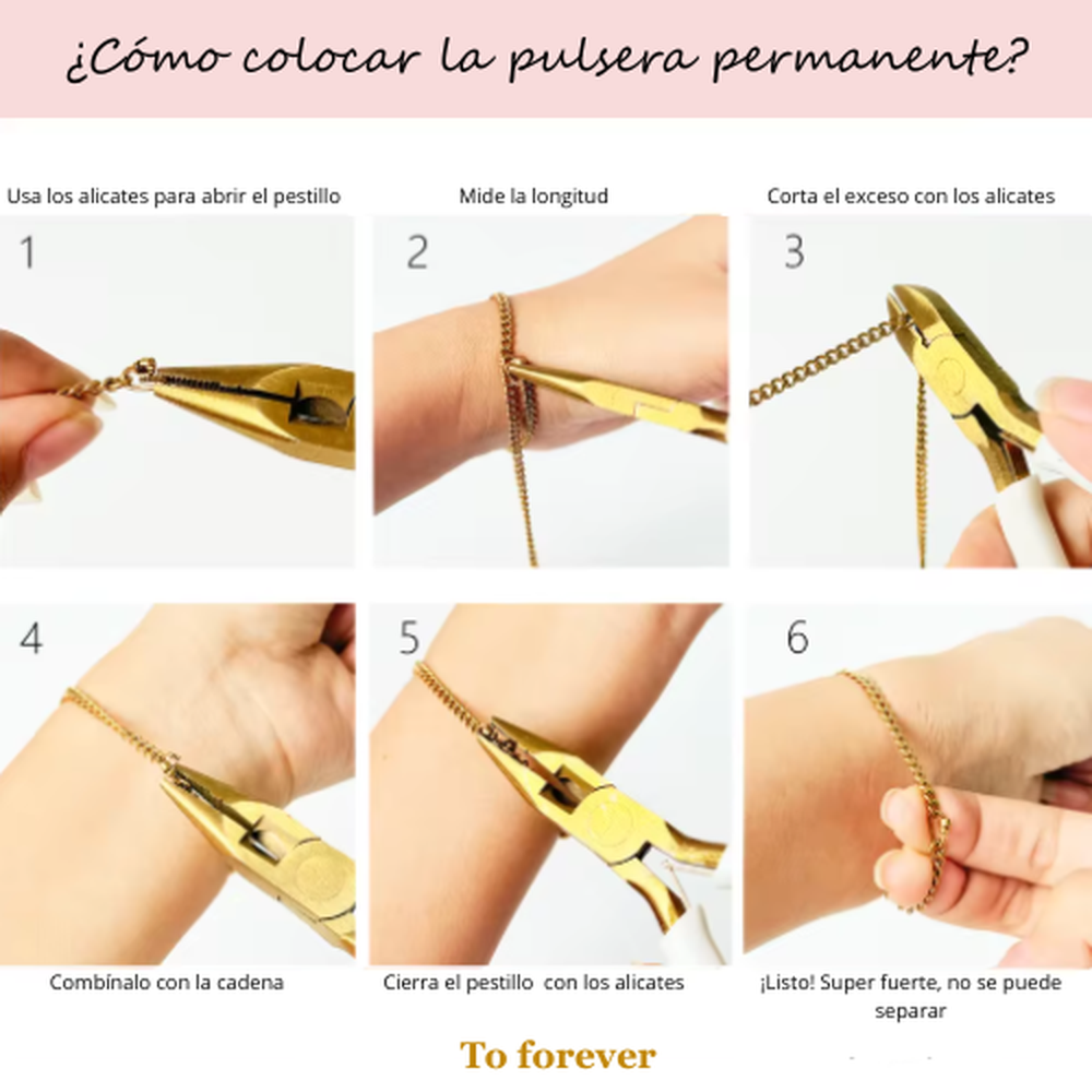 Kit de pulseras permanentes con iniciales personalizadas